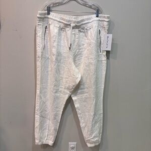 Athleta Cabo Linen Jogger White Pants Women’s Size 22 NEW